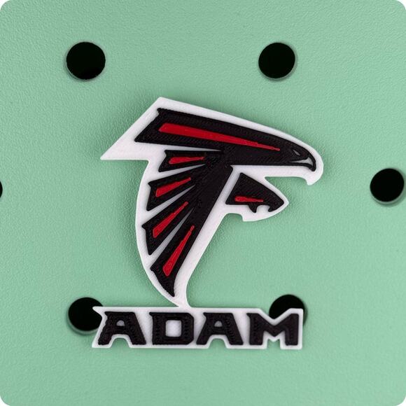Personalized Atlanta Falcons Bogg Bag Name Tag, Atlanta Bogg Bag Charms - Picture 2 of 6
